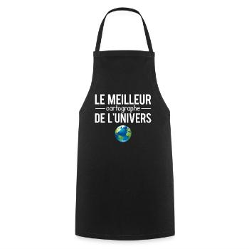 Le meilleur cartographe de l'univers humour - Tablier de cuisine - noir - Devant - AI Model Male 185 dark (185cm)