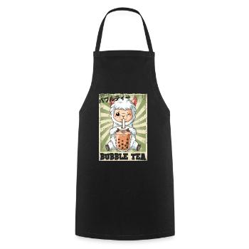 Boba Tea Lama Bubble Tea - Cooking Apron - black - Front - AI Model Male 185 dark (185cm)