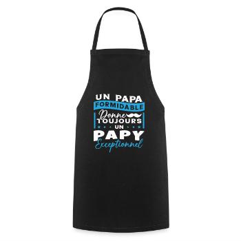 Papa Formidable Donne Toujours Papy Exceptionnel - Tablier de cuisine - noir - Devant - AI Model Male 185 dark (185cm)