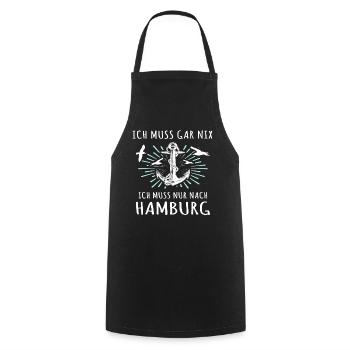 Hamburg Sprüche Hamburger Spruch - Kochschürze - Schwarz - Vorne - AI Model Male 185 dark (185cm)