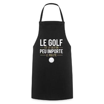 Idée originale blague passionné de golf golfeur - Tablier de cuisine - noir - Devant - AI Model Male 185 dark (185cm)