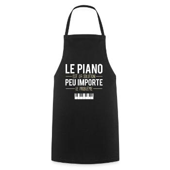Le piano est la solution musique joueur piano - Tablier de cuisine - noir - Devant - AI Model Male 185 dark (185cm)