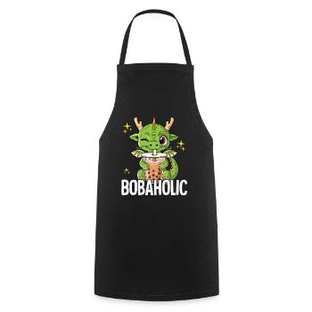 Bubble Tea Drache Boba Tea Bobaholic - Kochschürze - Schwarz - Vorne - AI Model Male 185 dark (185cm)