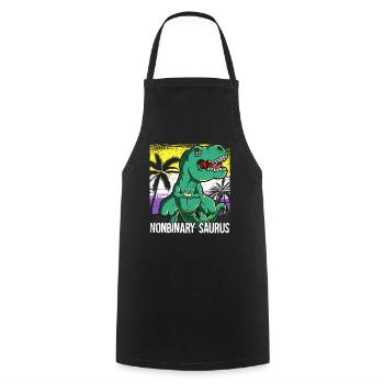 Pride LGBTQ Nonbinary Saurus Kostüm Pride Month - Kochschürze - Schwarz - Vorne - AI Model Male 185 dark (185cm)