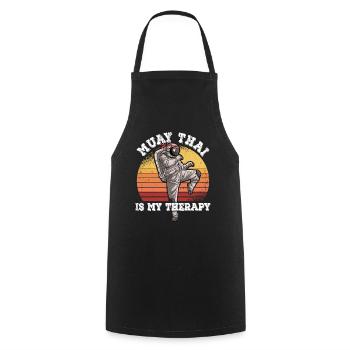 Le Muay Thai est ma thérapie - Tablier de cuisine - noir - Devant - AI Model Male 185 dark (185cm)