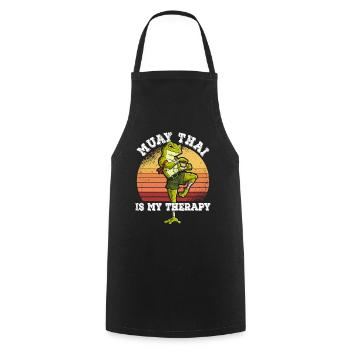 Le Muay Thai est ma thérapie - Tablier de cuisine - noir - Devant - AI Model Male 185 dark (185cm)