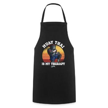 Le Muay Thai est ma thérapie - Tablier de cuisine - noir - Devant - AI Model Male 185 dark (185cm)
