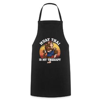 Muay Thai Is My Therapy - Kochschürze - Schwarz - Vorne - AI Model Male 185 dark (185cm)