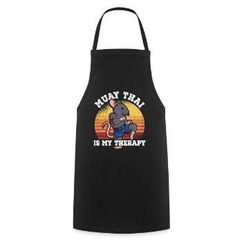 Le Muay Thai est ma thérapie - Tablier de cuisine - noir - Devant - AI Model Male 185 dark (185cm)