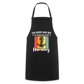 Lustige Hamburg Sprüche - Kochschürze - Schwarz - Vorne - AI Model Male 185 dark (185cm)