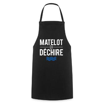 Matelot qui déchire capitaine bateau humour - Tablier de cuisine - noir - Devant - AI Model Male 185 dark (185cm)