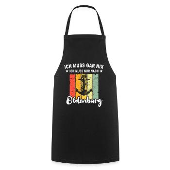 Oldenburg Sprüche Oldenburger - Kochschürze - Schwarz - Vorne - AI Model Male 185 dark (185cm)