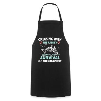 Croisière en famille Voyage en mer - Tablier de cuisine - noir - Devant - AI Model Male 185 dark (185cm)