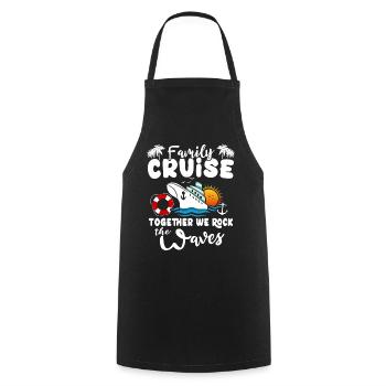 Croisière familiale en bateau de croisière - Tablier de cuisine - noir - Devant - AI Model Male 185 dark (185cm)