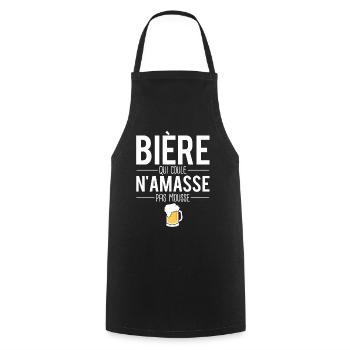 Bière qui n'amasse pas mousse apéro humour - Tablier de cuisine - noir - Devant - AI Model Male 185 dark (185cm)