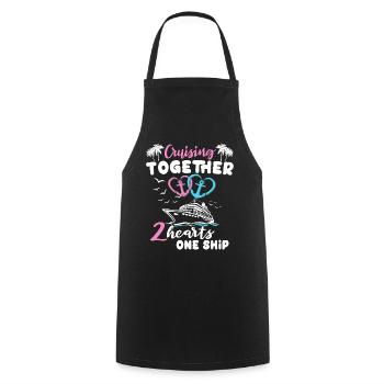 Cruise Couple Sea Voyage Cruise Ship - Cooking Apron - black - Front - AI Model Male 185 dark (185cm)
