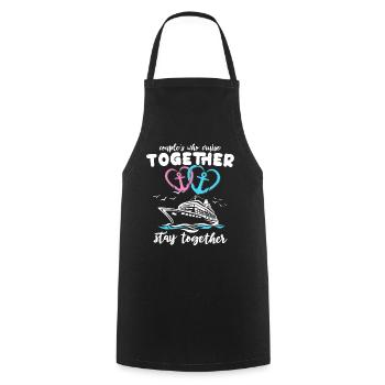 Cruise Couple Sea Voyage Cruise Ship - Cooking Apron - black - Front - AI Model Male 185 dark (185cm)