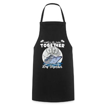 Cruise Couple Sea Voyage Cruise Ship - Cooking Apron - black - Front - AI Model Male 185 dark (185cm)