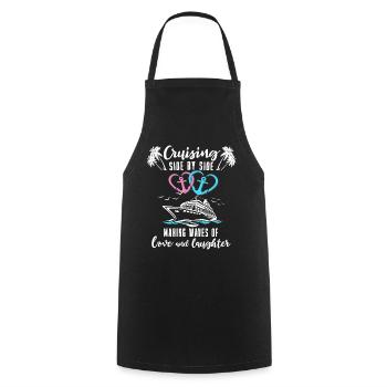 Cruise Couple Sea Voyage Cruise Ship - Cooking Apron - black - Front - AI Model Male 185 dark (185cm)