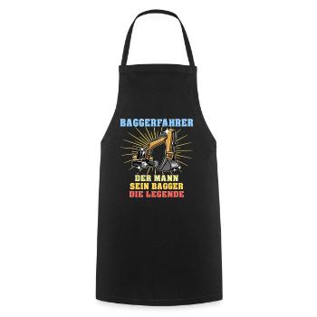 Bagger Baggerfahrer Baggern - Kochschürze - Schwarz - Vorne - AI Model Male 185 dark (185cm)