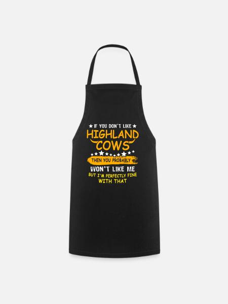 Highland cattle Highland Cow - Cooking Apron - black