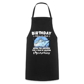 Cruise Birthday Sea Voyage - Cooking Apron - black - Front - AI Model Male 185 dark (185cm)