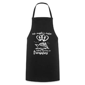 Croisière familiale - Tablier de cuisine - noir - Devant - AI Model Male 185 dark (185cm)