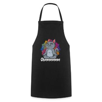Yoga Ohmmm Namaste - Cooking Apron - black - Front - AI Model Male 185 dark (185cm)