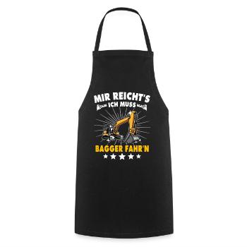 Bagger Baggerfahrer - Kochschürze - Schwarz - Vorne - AI Model Male 185 dark (185cm)