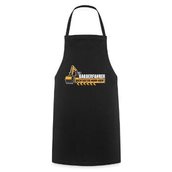 Baggerfahrer Bagger - Kochschürze - Schwarz - Vorne - AI Model Male 185 dark (185cm)