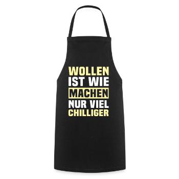 Machen Wollen - Kochschürze - Schwarz - Vorne - AI Model Male 185 dark (185cm)