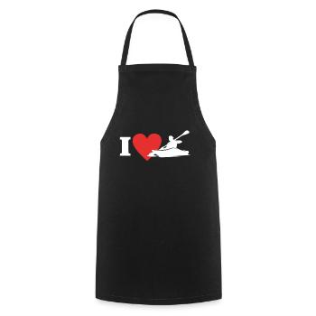 Kayaking I Love Kayak - Kochschürze - Schwarz - Vorne - AI Model Male 185 dark (185cm)