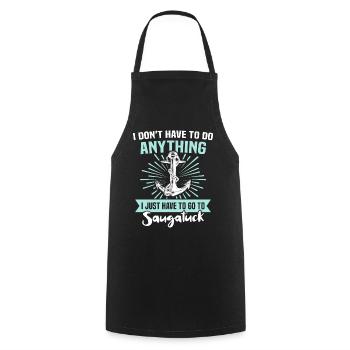 Saugatuck, Michigan - Cooking Apron - black - Front - AI Model Male 185 dark (185cm)
