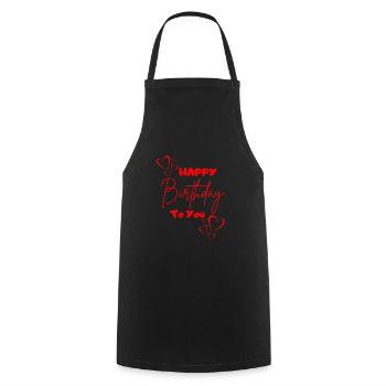 Happy Birthday to you-with hearts - Cooking Apron - black - Front - AI Model Male 185 dark (185cm)