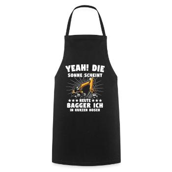 Baggerführer Baggerfahrer - Kochschürze - Schwarz - Vorne - AI Model Male 185 dark (185cm)