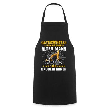 Baggerführer Baggerfahrer - Kochschürze - Schwarz - Vorne - AI Model Male 185 dark (185cm)