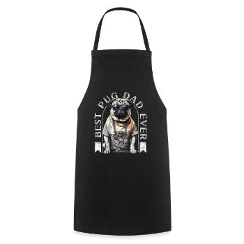 Best Pug Dad Ever Pugs Owner Vintage Pug Lovers - Tablier de cuisine - noir - Devant - AI Model Male 185 dark (185cm)