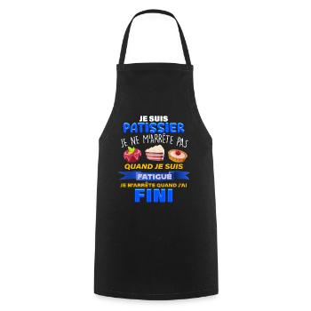 Notre Pâtissier on l'Aime Humour Homme - Tablier de cuisine - noir - Devant - AI Model Male 185 dark (185cm)