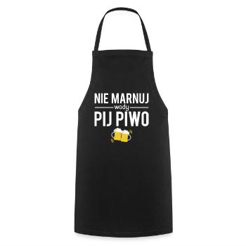 Nie marnuj wody pij piwo blague polonais - Tablier de cuisine - noir - Devant - AI Model Male 185 dark (185cm)