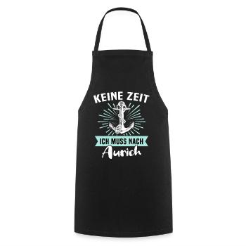 Aurich Sprüche - Kochschürze - Schwarz - Vorne - AI Model Male 185 dark (185cm)