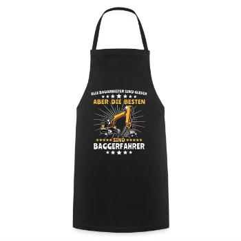 Baggerführer Geschenk - Kochschürze - Schwarz - Vorne - AI Model Male 185 dark (185cm)