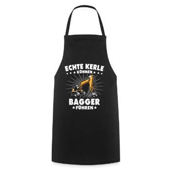 Baggerführer - Kochschürze - Schwarz - Vorne - AI Model Male 185 dark (185cm)