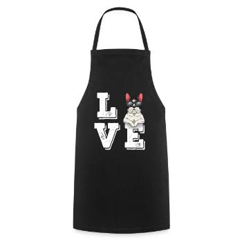 Love French Bulldog - Cooking Apron - black - Front - AI Model Male 185 dark (185cm)