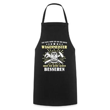 Wagenmeister Zugtechniker - Kochschürze - Schwarz - Vorne - AI Model Male 185 dark (185cm)