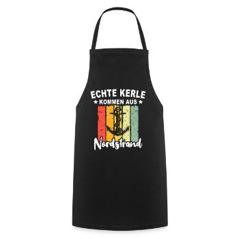 Nordstrand Sprüche - Kochschürze - Schwarz - Vorne - AI Model Male 185 dark (185cm)