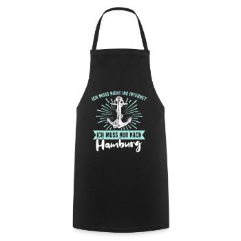 Hamburg Hamburger - Kochschürze - Schwarz - Vorne - AI Model Male 185 dark (185cm)