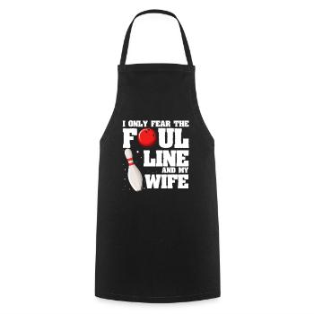 Bowling Wife - Kochschürze - Schwarz - Vorne - AI Model Male 185 dark (185cm)