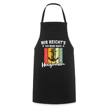 Heiligenhafen Sprüche - Kochschürze - Schwarz - Vorne - AI Model Male 185 dark (185cm)