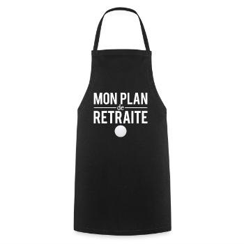 Mon plan de retraite amateur golf golfeur humour - Tablier de cuisine - noir - Devant - AI Model Male 185 dark (185cm)