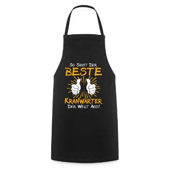 Kranwärter Geschenkidee - Kochschürze - Schwarz - Vorne - AI Model Male 185 dark (185cm)